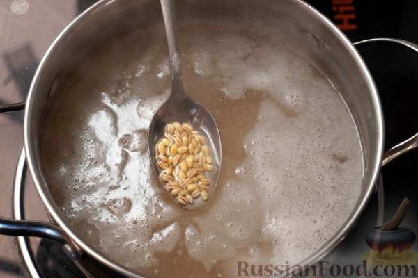 Постный суп с перловкой, фасолью и грибами