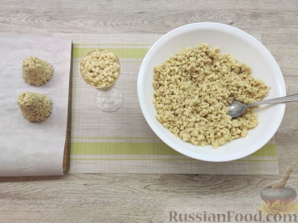 Тёртое печенье "Башенки" со сгущёнкой и шоколадом